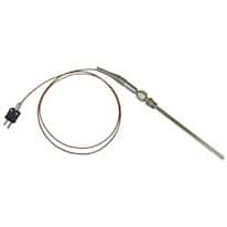 Digi-Sense Temperature Probe, Type J, 6" L, 1/8" Dia, PTFE, Mini-Connector
