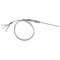 Digi-Sense RTD Probe, 6" L, 1/8" Dia, 1/4" NPT Re-Adj, Stripped Leads