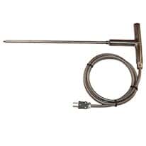 Digi-Sense Type-J, Heavy Duty SS T-Handle Probe, 10" L, Mini-Connector, .250" Dia, Grounded 