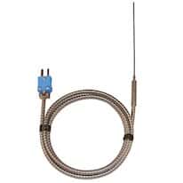 Digi-Sense Type-T Hypo Tip Probe 4" L Mini-Connector, SS .063" Dia Grounded 4ft Armored Cable