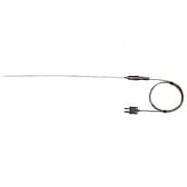 Digi-Sense Type-J, High-Temperature Wire Probe, 12" Length, 0.020" Diameter, Grounded, Mini-Connector, 3 ft 24-Gauge Cable