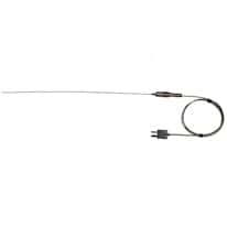 Digi-Sense Type-J, High-Temperature Wire Probe, 12" Length, 0.040" Diameter, Exposed, Mini-Connector, 3 ft 24-Gauge Cable
