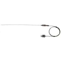 Digi-Sense Type-J, High-Temperature Wire Probe, 12" Length, 0.040" Diameter, Grounded, Mini-Connector, 3 ft 24-Gauge Cable