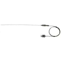 Digi-Sense Type-J, High-Temperature Wire Probe, 12" Length, 0.040" Diameter, Ungrounded, Mini-Connector, 3 ft 24-Gauge Cable