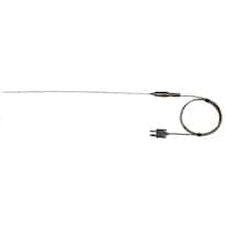 Digi-Sense Type-J, High-Temperature Wire Probe, 25" Length, 0.063" Diameter, Mini-Connector, Exposed, 3 ft 24-Gauge Cable