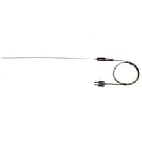Digi-Sense Type-J, High-Temperature Wire Probe, 25" Length, 0.063" Diameter, Mini-Connector, Ungrounded, 3 ft 24-Gauge Cable