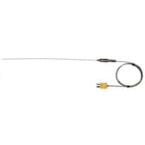 Digi-Sense Type-K, High-Temperature Wire Probe, 25" Length, 0.063" Diameter, Mini-Connector, Ungrounded, 3 ft 24-Gauge Cable