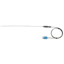 Digi-Sense Type-T, High-Temperature Wire Probe, 12" Length, 0.020" Diameter, Ungrounded, Mini-Connector, 3 ft 24-Gauge Cable