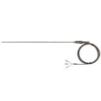 Digi-Sense RTD Probe, 18" L, Spd Lugs, .125" Dia, 4ft SS Braid Cable