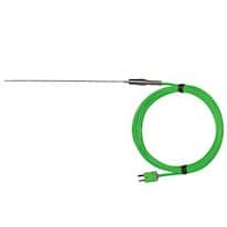 Digi-Sense Type-R, Std-Probe SS Handle, Mini-Connector, 12" L, .125 Dia, U, 3ft PVC Cable