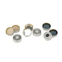DWK Life Sciences (Wheaton) Pressure Release Aluminum Seals, 20 mm, PTFE/Silicone Septa, 100/CS