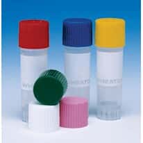 DWK Life Sciences (Wheaton) CryoELITE® Cryogenic Vials, Sterile, Polypropylene, External Thread, Flat Bottom, Red Cap, 2 mL; 500/Cs
