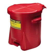 Eagle 933FL Oily Waste Can, HDPE, Hands-Free, Self Closing, 6 Gal