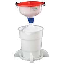 ECO Funnel Solvent Safety Funnel System with 4-L LDPE Bottle, 38-430 mm Cap Adapter, Detachable Base; 8" dia.