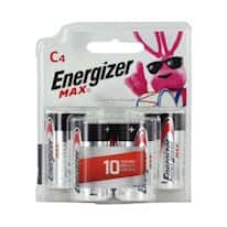 Energizer E93VP Max Alkaline C Batteries, 7200 mAh, 1.5 V; 4/Pk