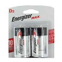 Energizer E95VP Max Alkaline D Batteries, 1.5 V; 2/Pk