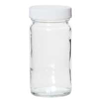 Environmental Express Straight-Sided Wide-Mouth Glass Bottle, Level 1, Clear, 125mL, Acid Rinse; 12/CS