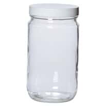 Environmental Express Straight-Sided Wide-Mouth Glass Bottle, Level 1, Clear, 1000mL; 12/CSS