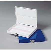 Heathrow Scientific HS15994M OR HEA1594M Polystyrene slide holder; blue, holds 100 slides, 75 x 25 mm