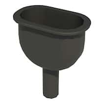 ICI Quick Ship Cup Sink, Polypropylene, 6" L, 3" W, 3.7" D, Center Outlet