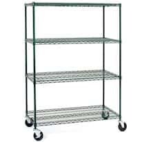 ICI Quick Ship Mobile Wire Shelving, Epoxy Coated; 18" D, 60" W, 79" H