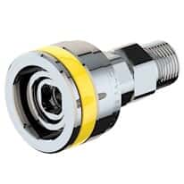 ICI Quick Ship Envision Female Quick-Connect Fittings, Chrome-Plated Brass, Vacuum, Yellow; 1/Each