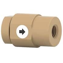 Idex Nonmetallic Inline Check Valve, 1 psi, 0.02" ID, 1/4-28 (F) to 1/4-28 (F) Flat Bottom; 1/EA