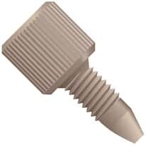 Idex Fingertight One-Piece Fitting, Standard Knurl, Black PEEK, 1/16" OD Tubing, 10-32 Coned; 1/EA