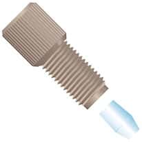 Idex NanoTight™ Fitting, Headless, Short, Natural PEEK/ETFE, Max 0.063" Hole, 1/16" OD Tubing, 10-32 Coned; 10/PK