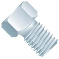 Idex Super Flangeless™ Nut, Hex, Short, 316 SS, 1/32" or 1/16" OD Tubing, 1/4-28 Flat Bottom; 10/PK