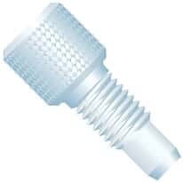Idex Fingertight One-Piece Fitting, Diamond Knurl, Natural PCTFE, 1/8" OD Tubing, 1/4-28 Coned; 1/EA