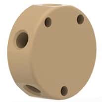 Idex Low-Pressure Manifold Body, Natural PEEK, 7 Port, 0.040" Bore, 1/16" OD Tubing, 1/4-28 Flat Bottom; 1/EA