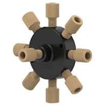 Idex Manifold Assembly, PEEK, 9 Port, 1/16" OD Tubing; 1/EA