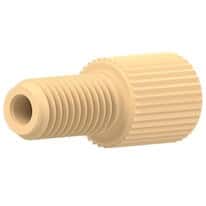 Idex Flangeless Male Nut, Standard Knurl, Cream Acetal, 1/16" OD Tubing, 1/4-28 Flat-Bottom; 1/EA