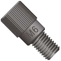 Idex Flangeless Male Nut, Standard Knurl, Black Acetal, 1/16" OD Tubing, M6 Flat-Bottom; 1/EA