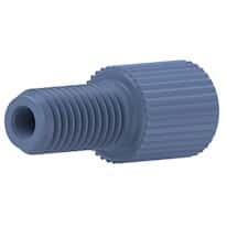 Idex Flangeless Male Nut, Standard Knurl, Blue ETFE, 1/16" OD Tubing, 1/4-28 Flat-Bottom; 1/EA