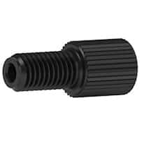 Idex Flangeless Male Nut, Standard Knurl, Black ETFE, 1/16" OD Tubing, 1/4-28 Flat-Bottom; 1/EA