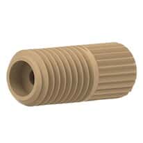 Idex Super Flangeless™ Nut, Headless, Short, Natural PEEK, 1/32" or 1/16" OD Tubing, 1/4-28 Flat Bottom; 1/EA