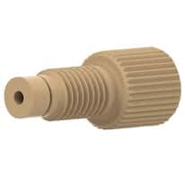 Idex Super Flangeless™ Fitting, One Piece, Natural PEEK, 1/16" OD Tubing, 1/4-28 Flat Bottom; 10/PK