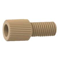 Idex Super Flangeless™ Nut, Standard Knurl, Natural PEEK, 1/32" or 1/16" OD Tubing, 1/4-28 Flat Bottom; 10/PK