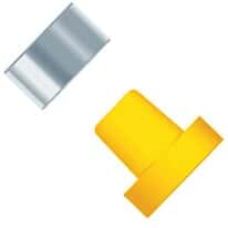 Idex Super Flangeless™ Ferrule, Yellow ETFE/SS Ring, 1/16" OD Tubing, 1/4-28 or M6 Flat Bottom; 1/EA