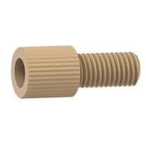 Idex Flangeless Male Nut, Standard Knurl, Natural PPS, 1/16" OD Tubing, M6 Flat-Bottom; 1/EA