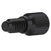 Idex Port Plug, Standard Knurl, Black ETFE, M6 Flat-Bottom; 1/EA