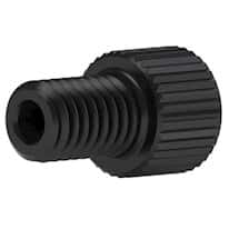 Idex Flangeless Male Nut, Short Head, Blue PEEK, 1.8, 2.0, 3.0 mm, 1/8" OD Tubing, M6 Flat-Bottom; 10/PK