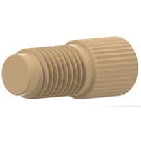 Idex Port Plug, Standard Knurl, Natural PEEK, 5/16-24 Flat-Bottom; 1/EA