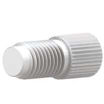 Idex Port Plug, Standard Knurl, White Acetal, 5/16-24 Flat-Bottom; 1/EA