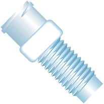 Idex Threaded Luer Adapter, Natural Polypropylene, 0.050" Bore, Female Luer x Male 1/4-28 Flat Bottom; 1/EA