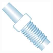 Idex Threaded Luer Adapter, Natural ETFE, 0.040" Bore, Male Slip Luer x Male 1/4-28 Flat Bottom; 1/EA