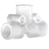 Idex Low-Pressure Tee Body, Natural ETFE, 0.020" Bore, 1/16" OD Tubing, 1/4-28 Flat Bottom; 1/EA