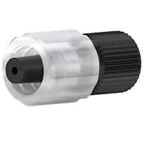 Idex Threaded Luer Adapter, Black PEEK, 0.050" Bore, Male Luer Lock x Female M6 Flat Bottom; 1/EA